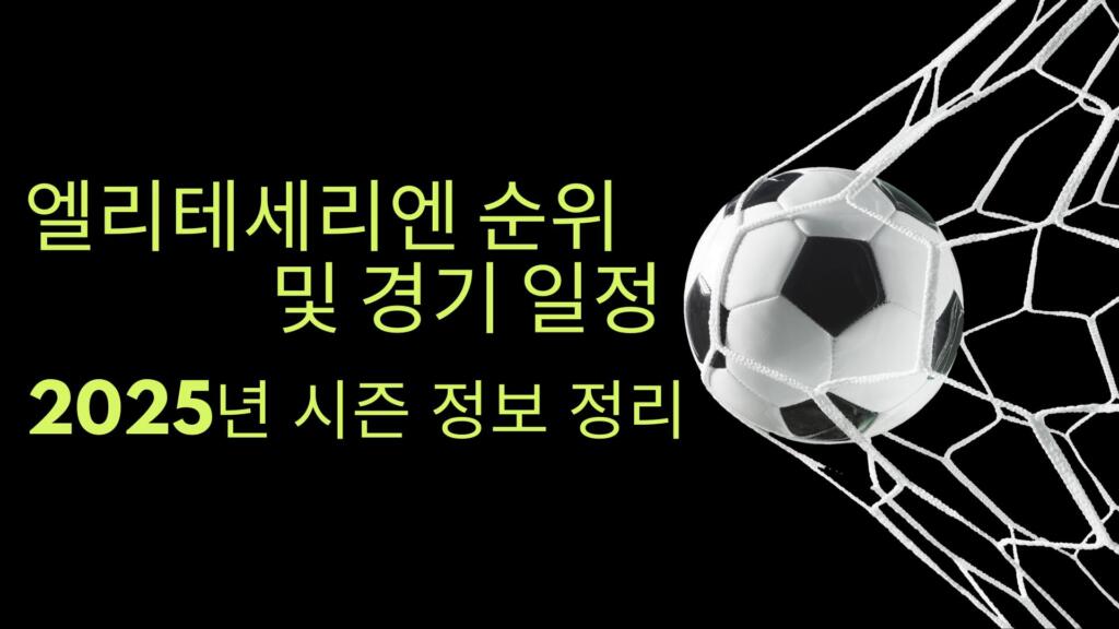 엘리테세리엔 순위 및 경기 일정 – 2025년 시즌 정보 정리